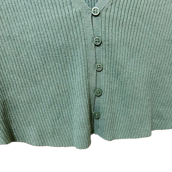 TORRID granite green crop button up cardigan sweater top size 1 (1XL-14/16) NWT! - Picture 3 of 6